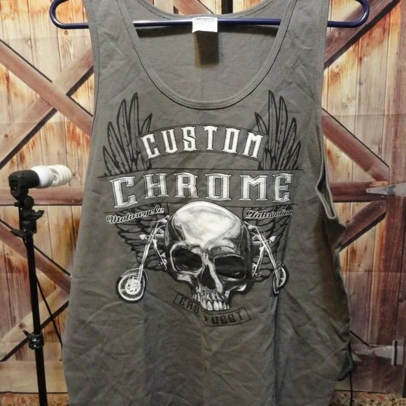 Custom Chrome East West Biker Tank~NWOT~Motorcycle - Picture 1 of 3
